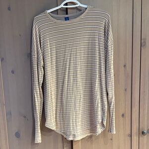 Old Navy Beige Striped Long Sleeve Tee